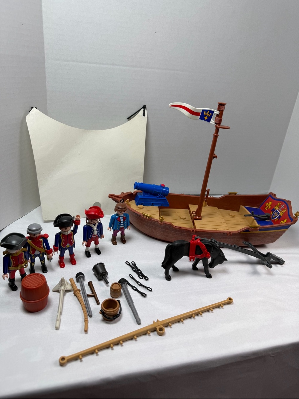 Playmobil 2008 Vintage Pirates Soldiers Boat - Retired Floating Ship Set